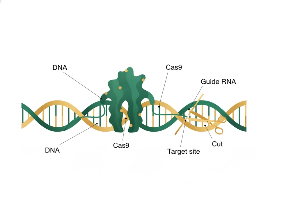 Labeled illustration: CRISPR