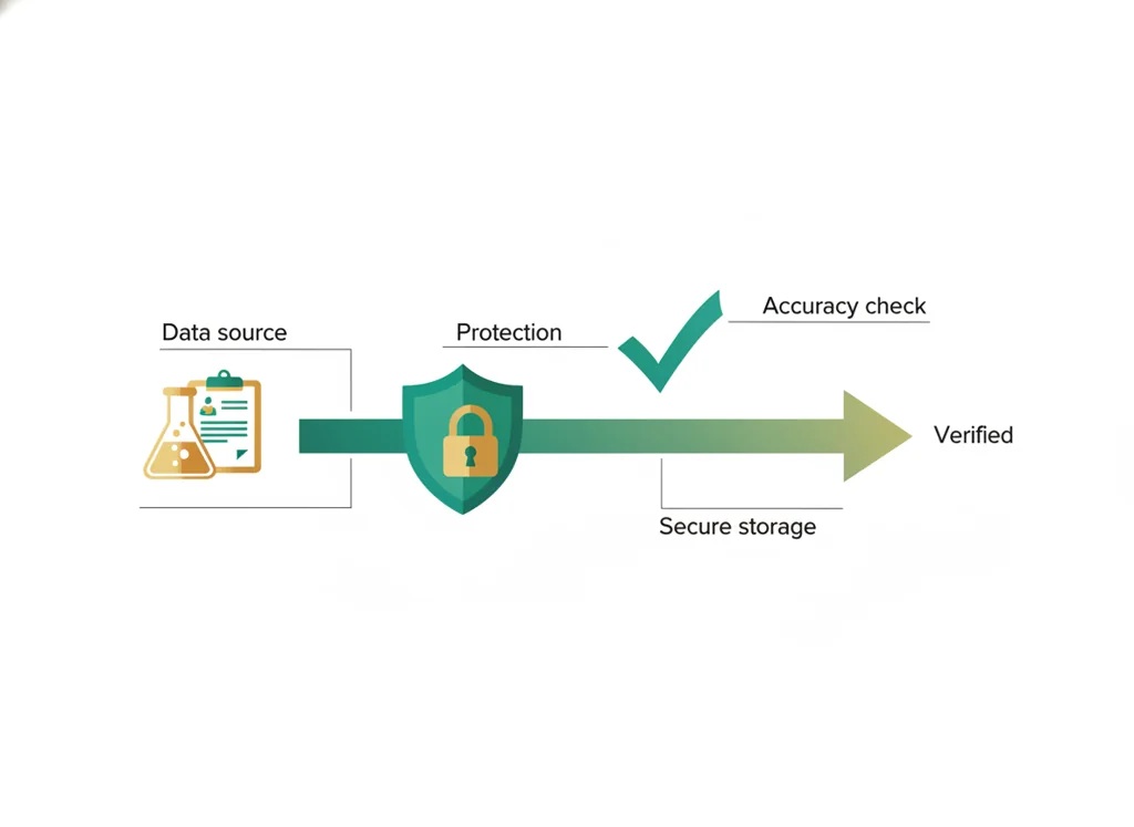 Labeled illustration: data integrity