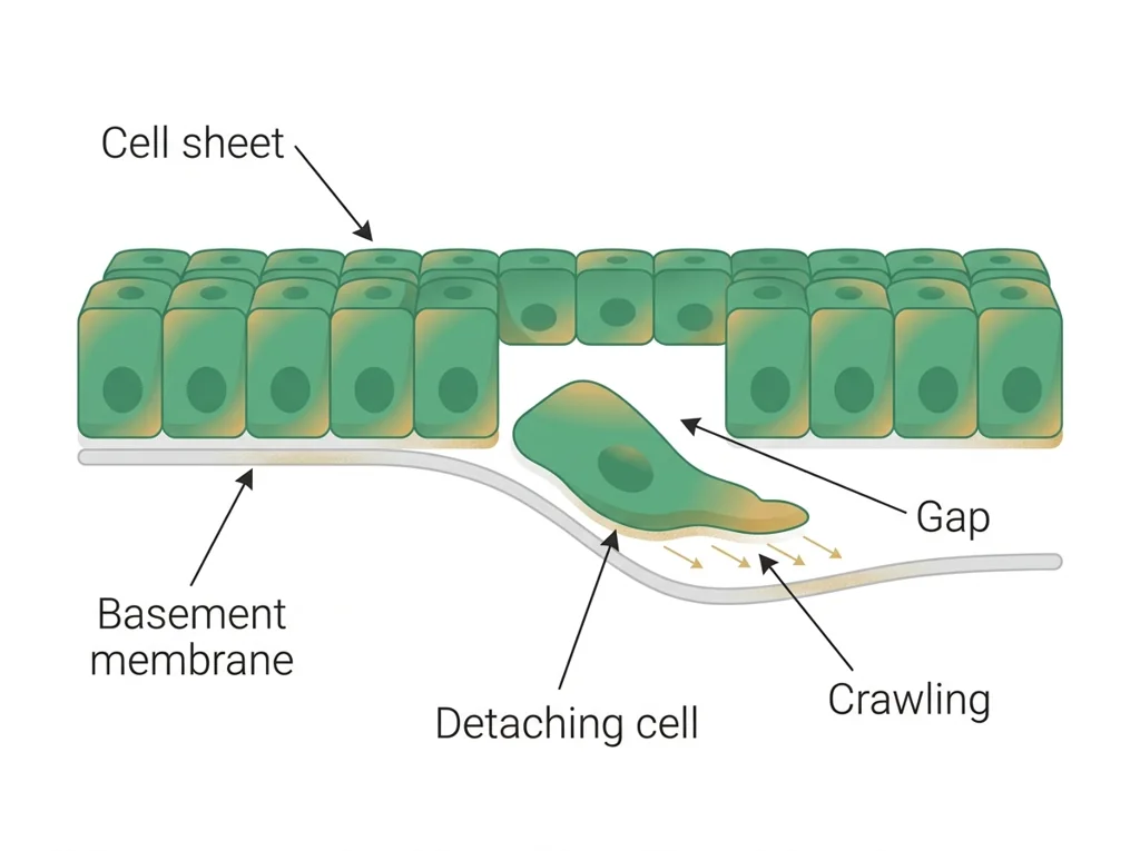 Labeled illustration: delamination