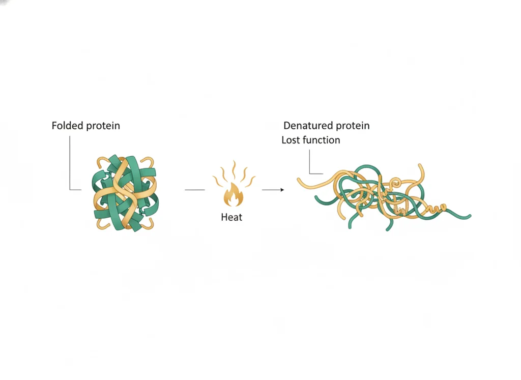 Labeled illustration: denaturation