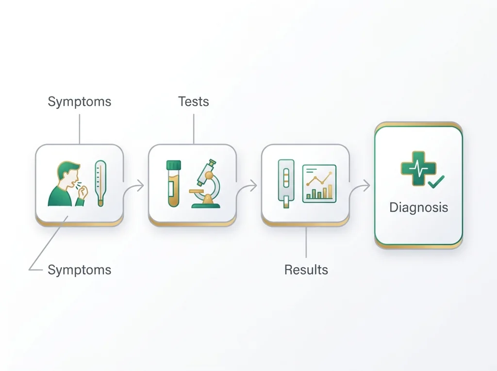 Labeled illustration: diagnosis
