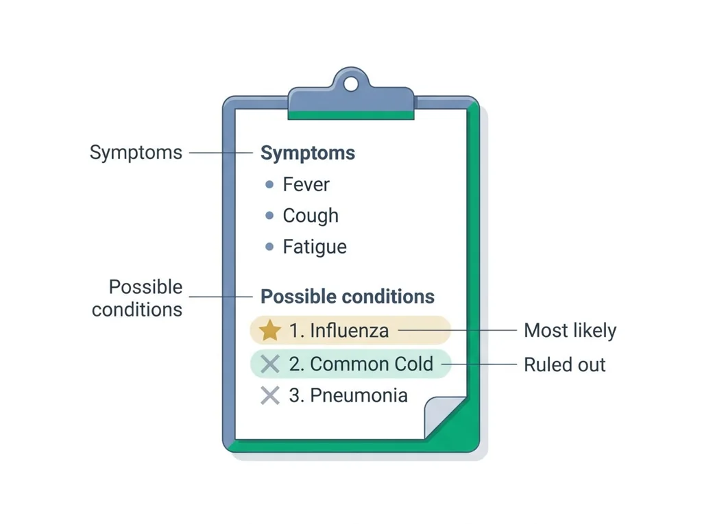 Labeled illustration: differential diagnosis