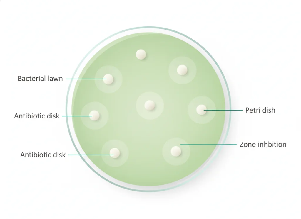 Labeled illustration: disk diffusion