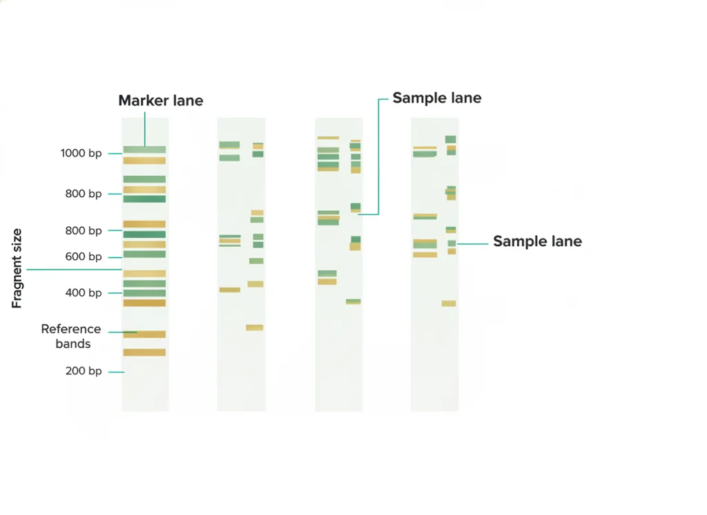 Labeled illustration: DNA ladder