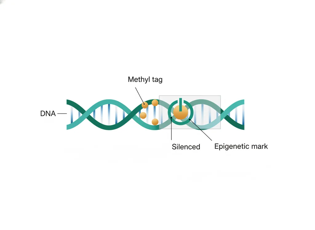 Labeled illustration: DNA methylation