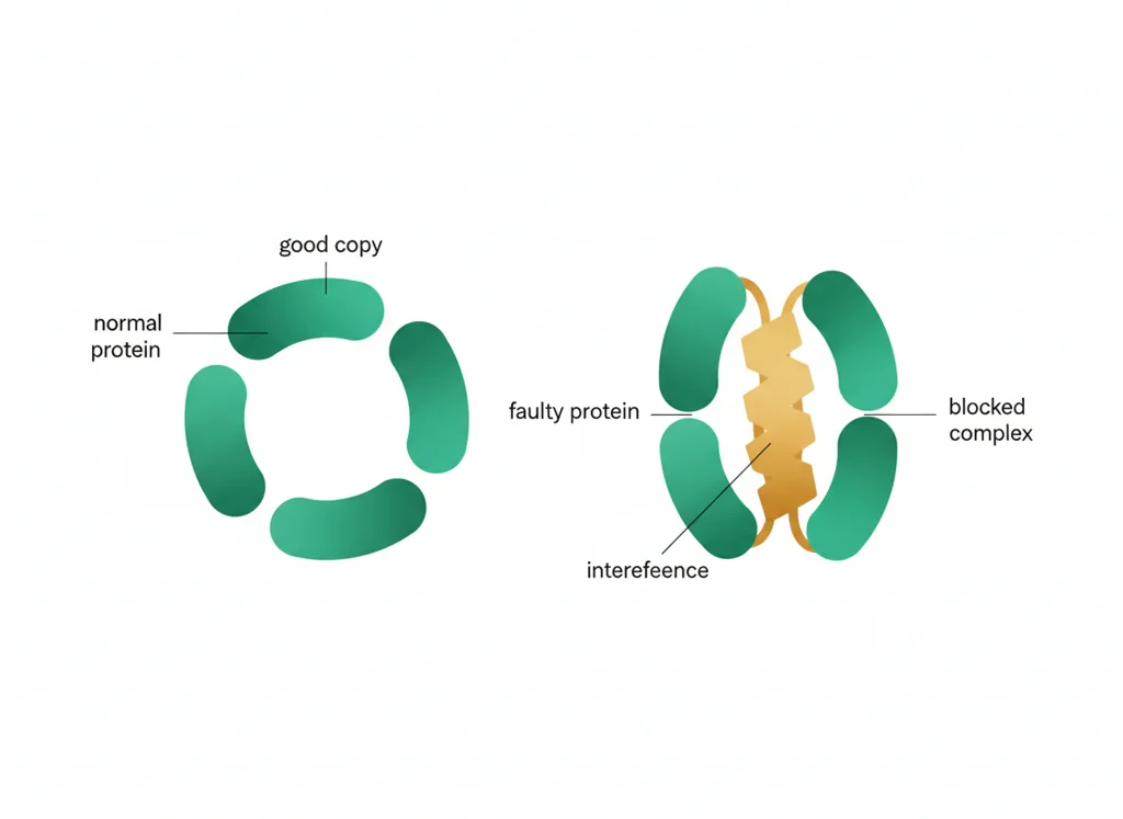 Labeled illustration: dominant-negative
