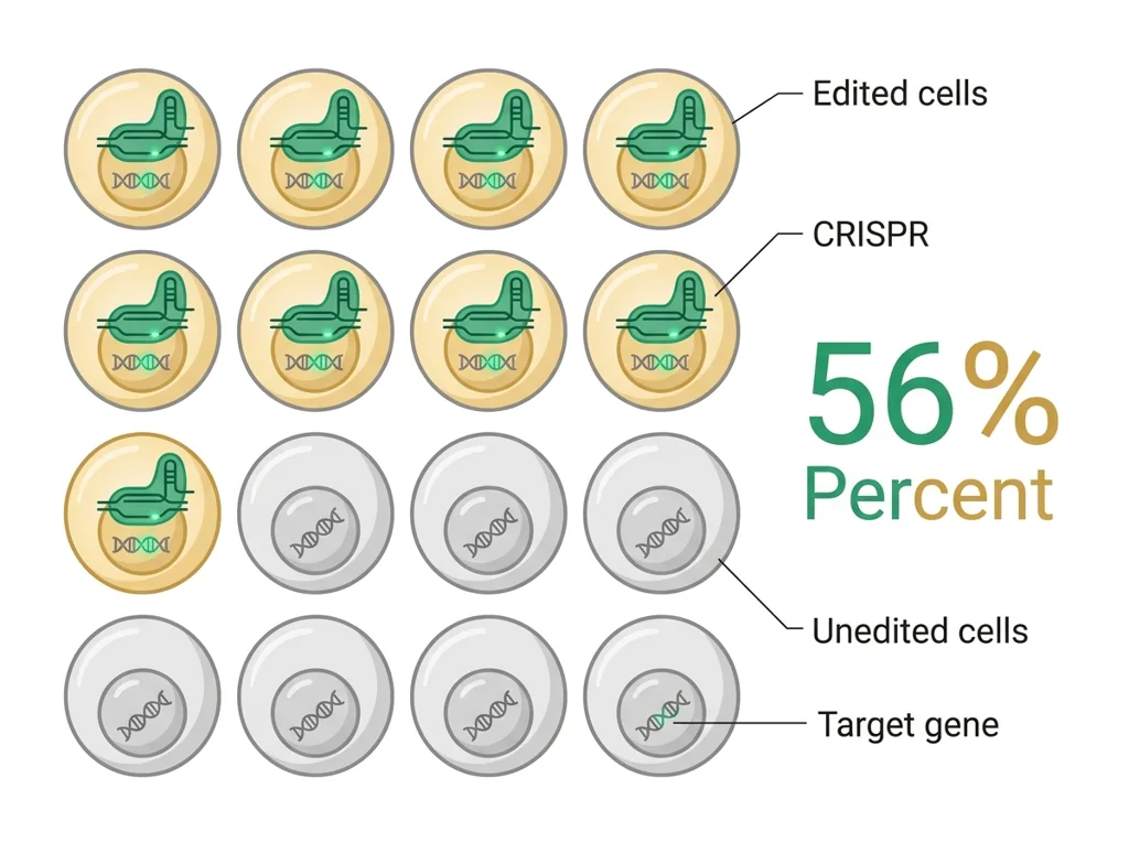 Labeled illustration: editing efficiency