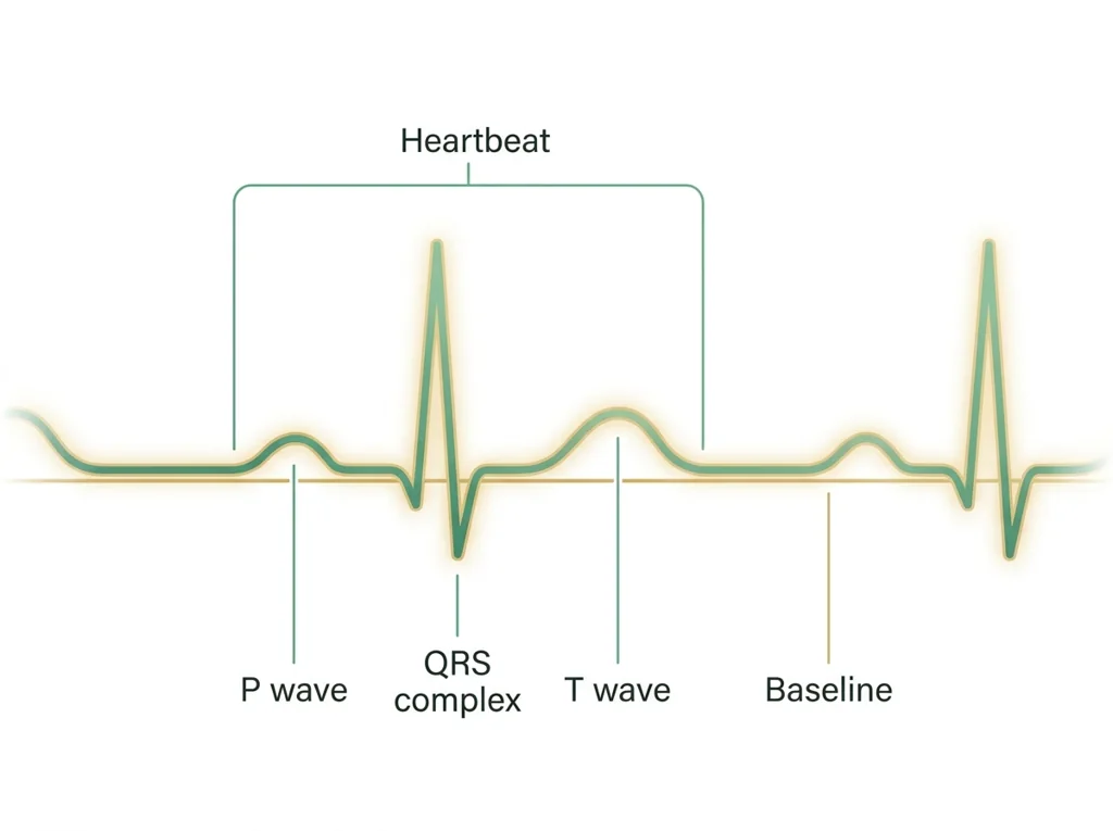 Labeled illustration: EKG