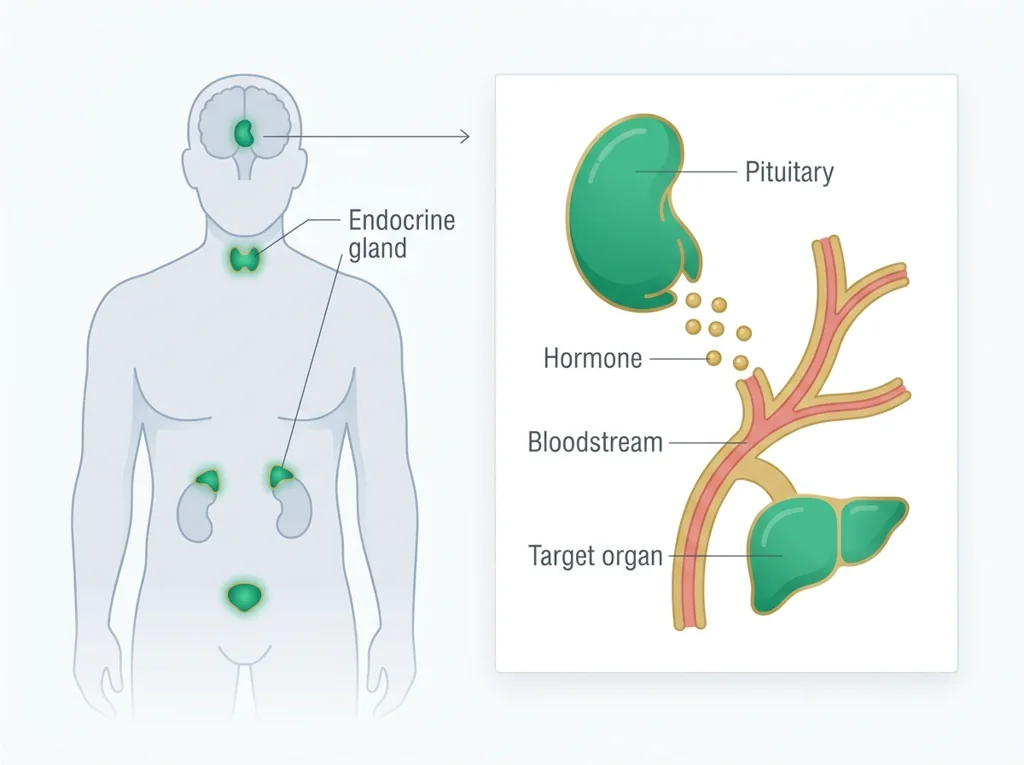 Labeled illustration: endocrine gland