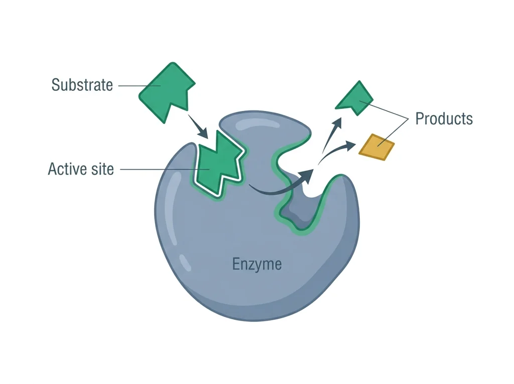 Labeled illustration: enzyme