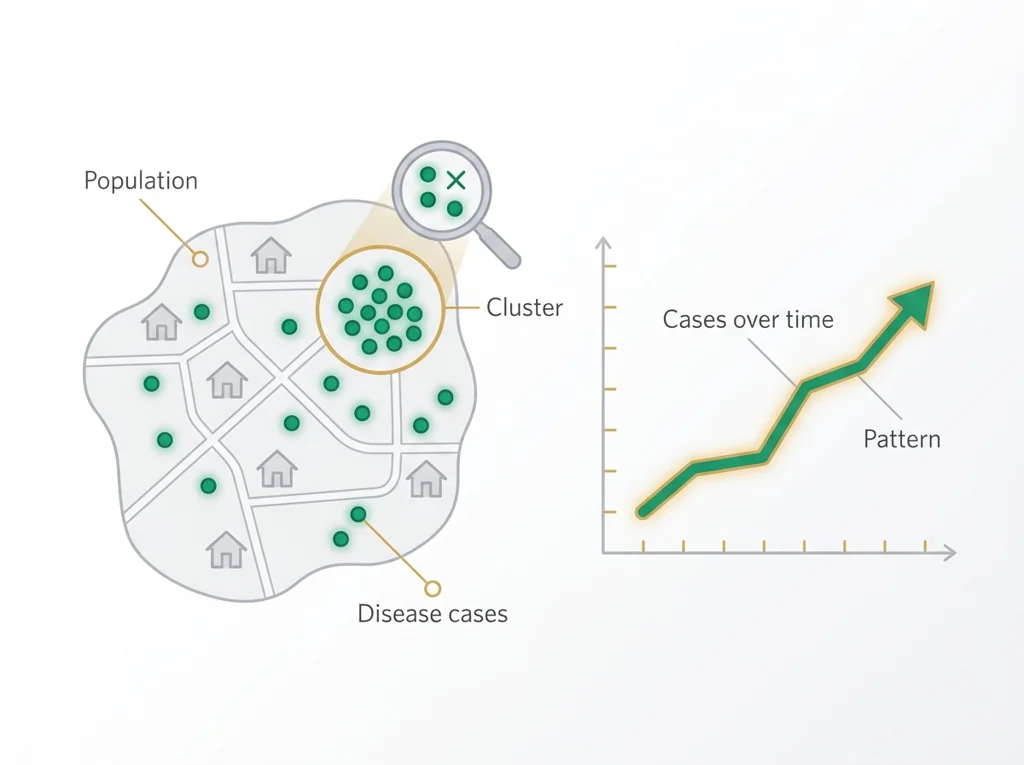 Labeled illustration: epidemiology