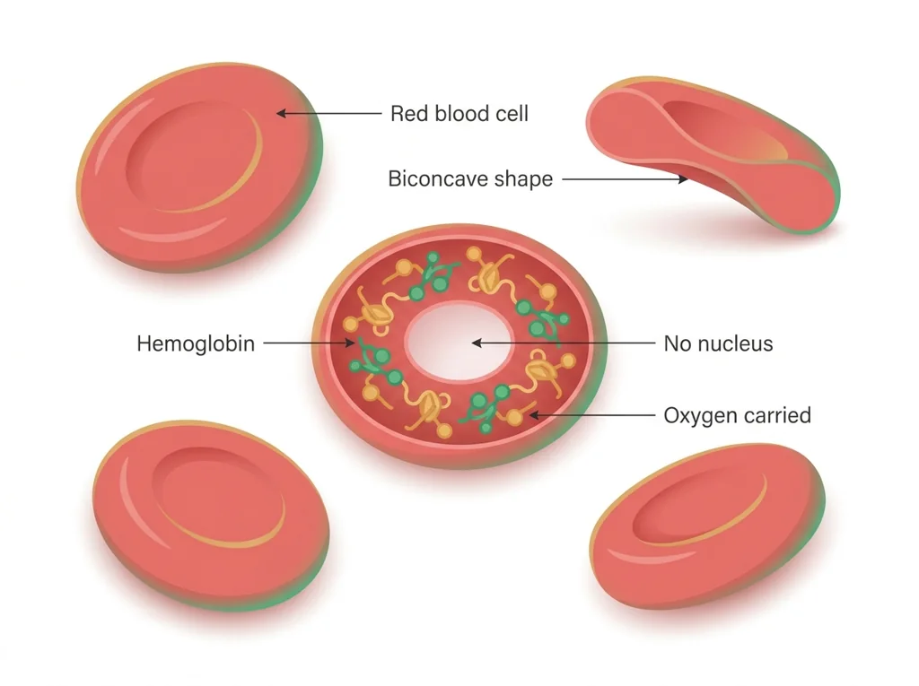 Labeled illustration: erythrocyte