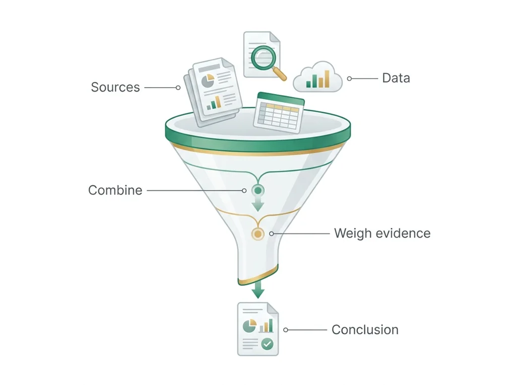Labeled illustration: evidence synthesis