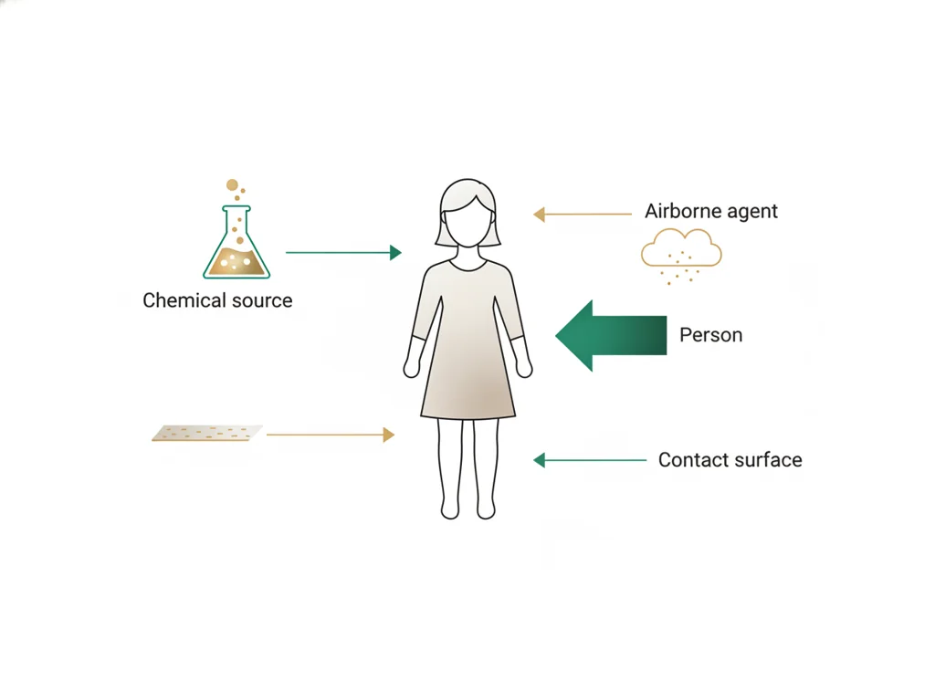 Labeled illustration: exposure