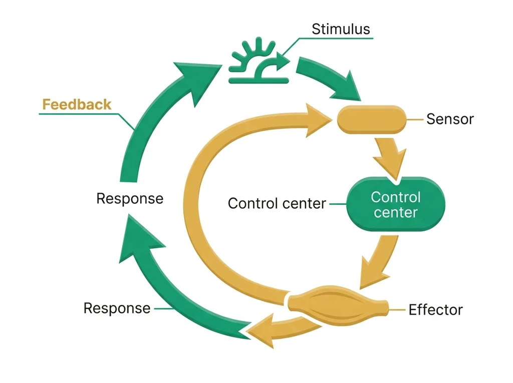 Labeled illustration: feedback loop