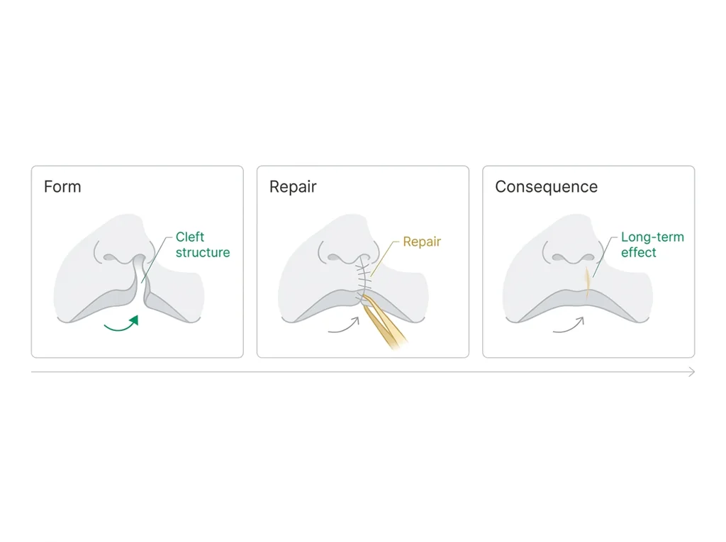 Labeled illustration: form-repair-consequence