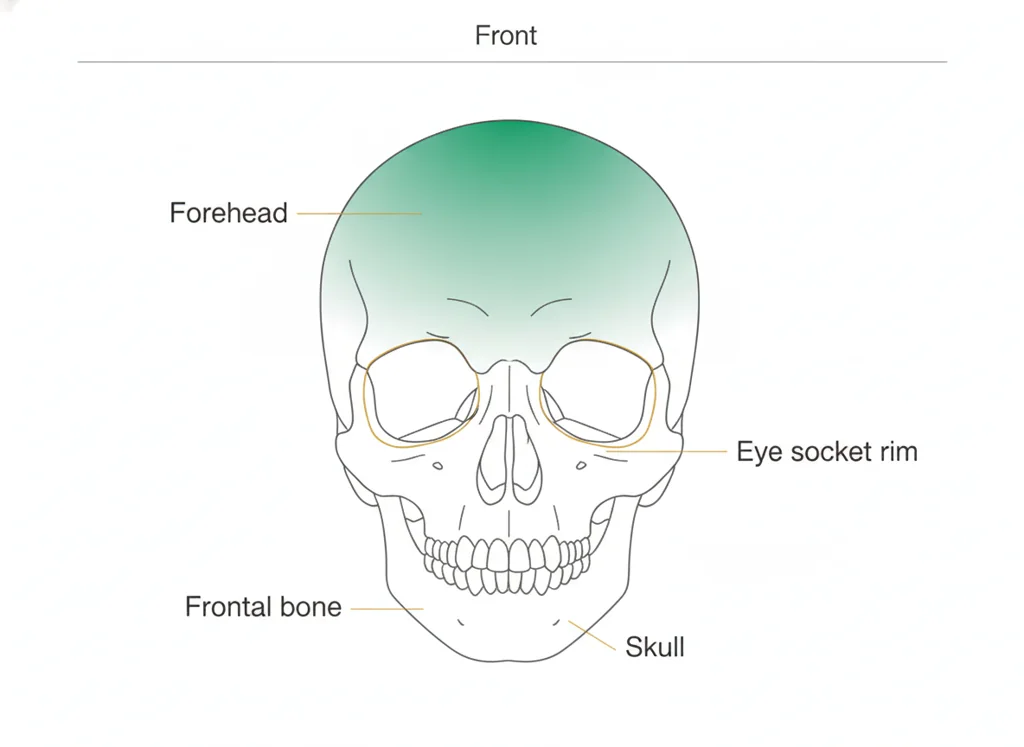 Labeled illustration: frontal bone