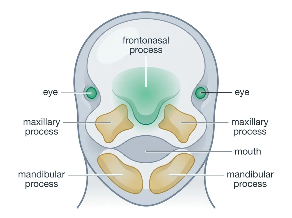 Labeled illustration: frontonasal process