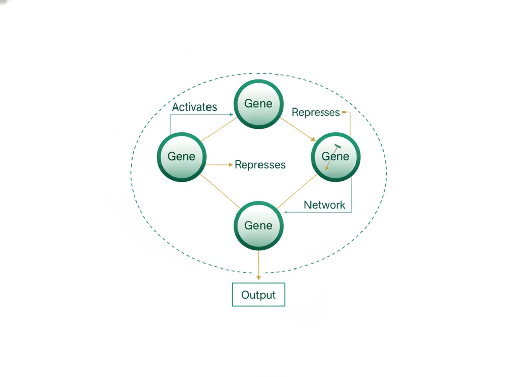 Labeled illustration: gene regulatory network