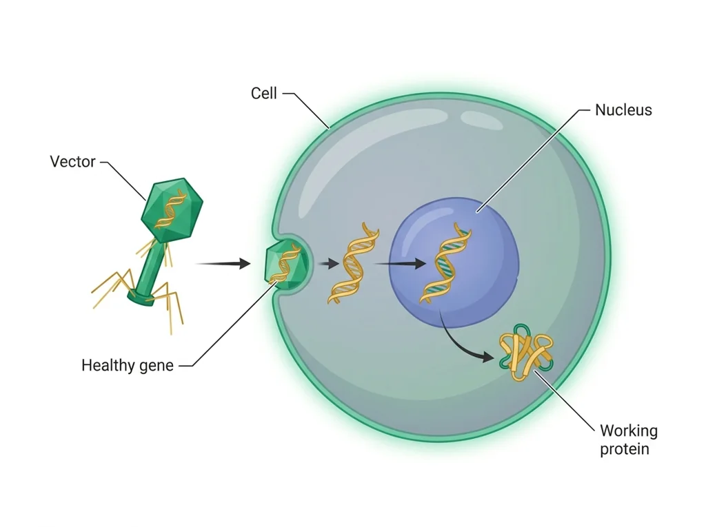 Labeled illustration: gene therapy