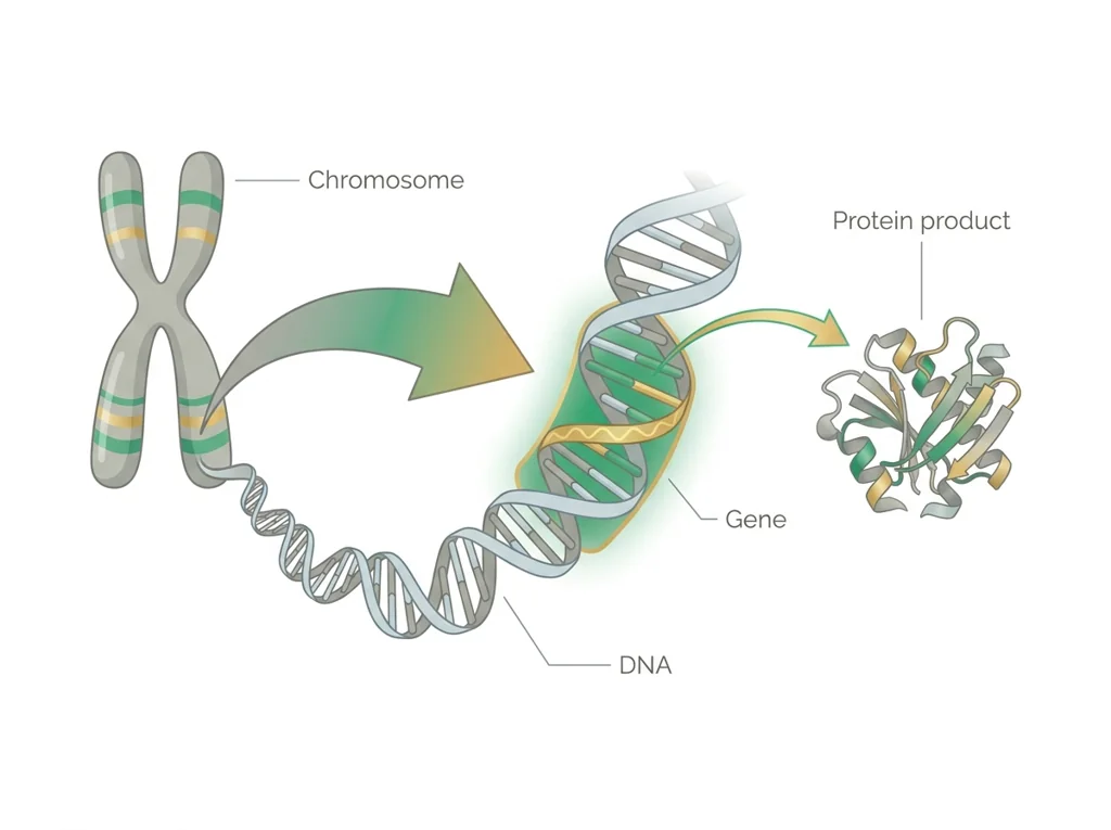 Labeled illustration: gene