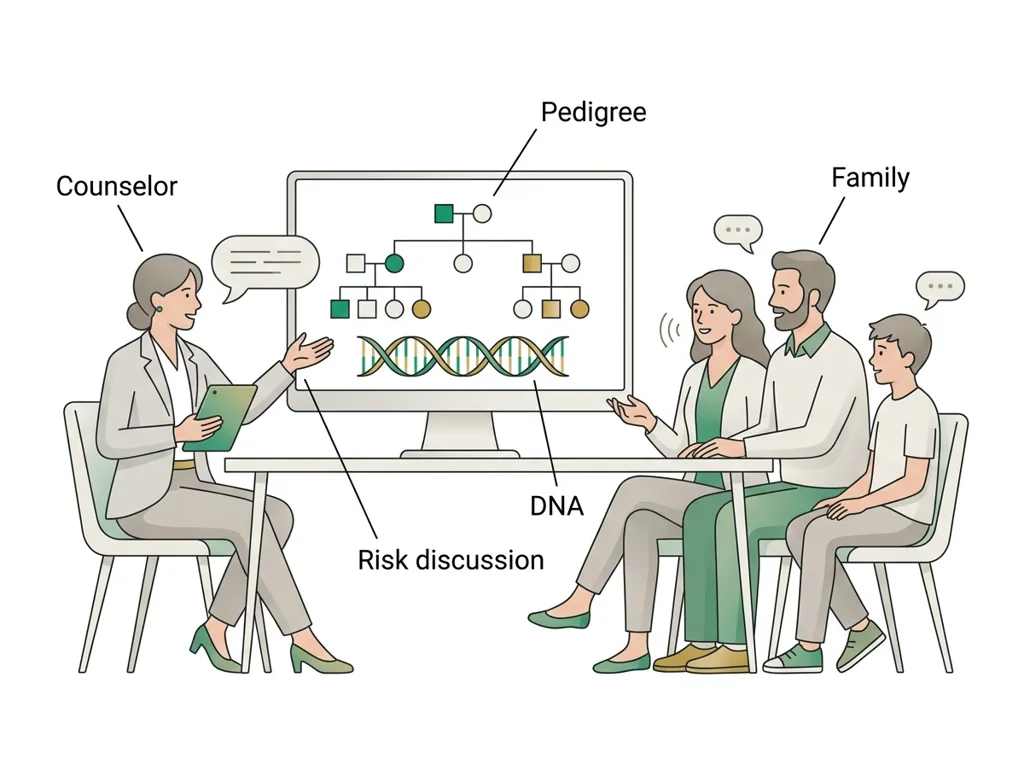 Labeled illustration: genetic counseling