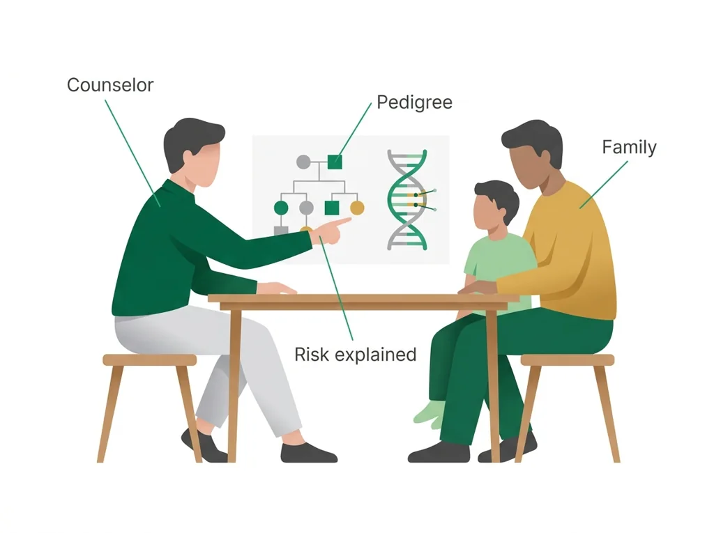 Labeled illustration: genetic counselor