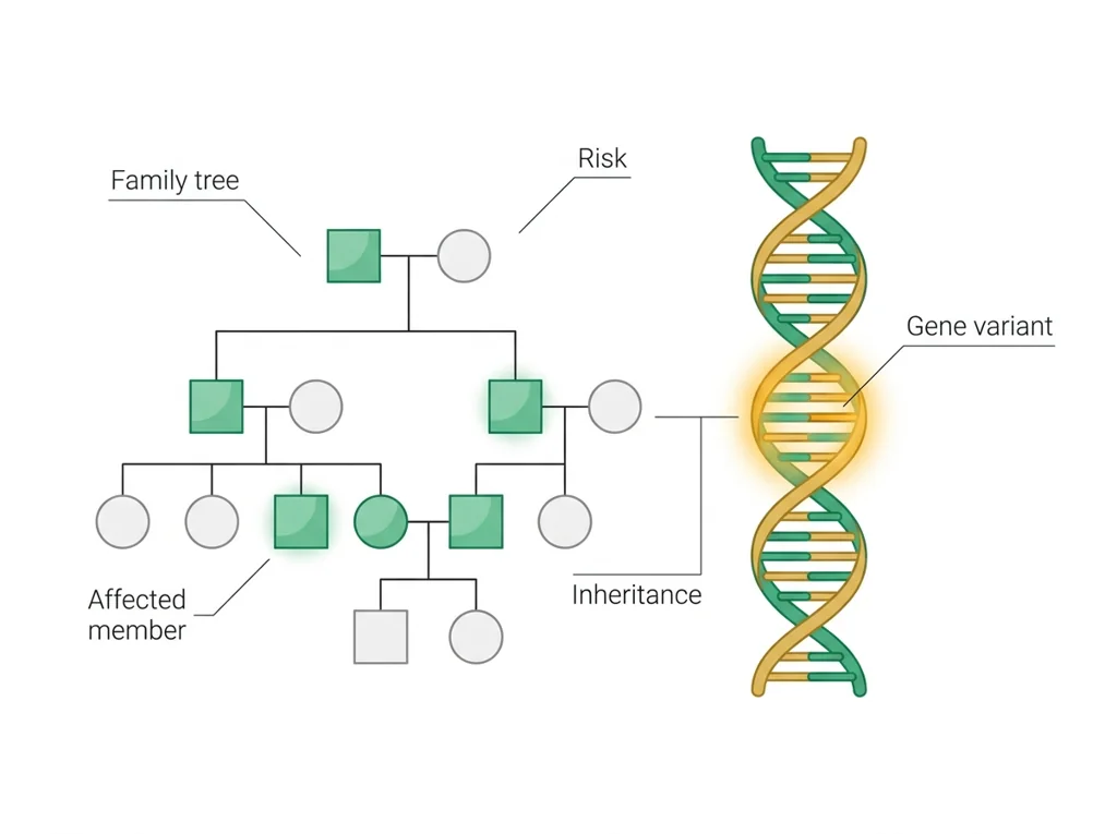 Labeled illustration: genetic risk