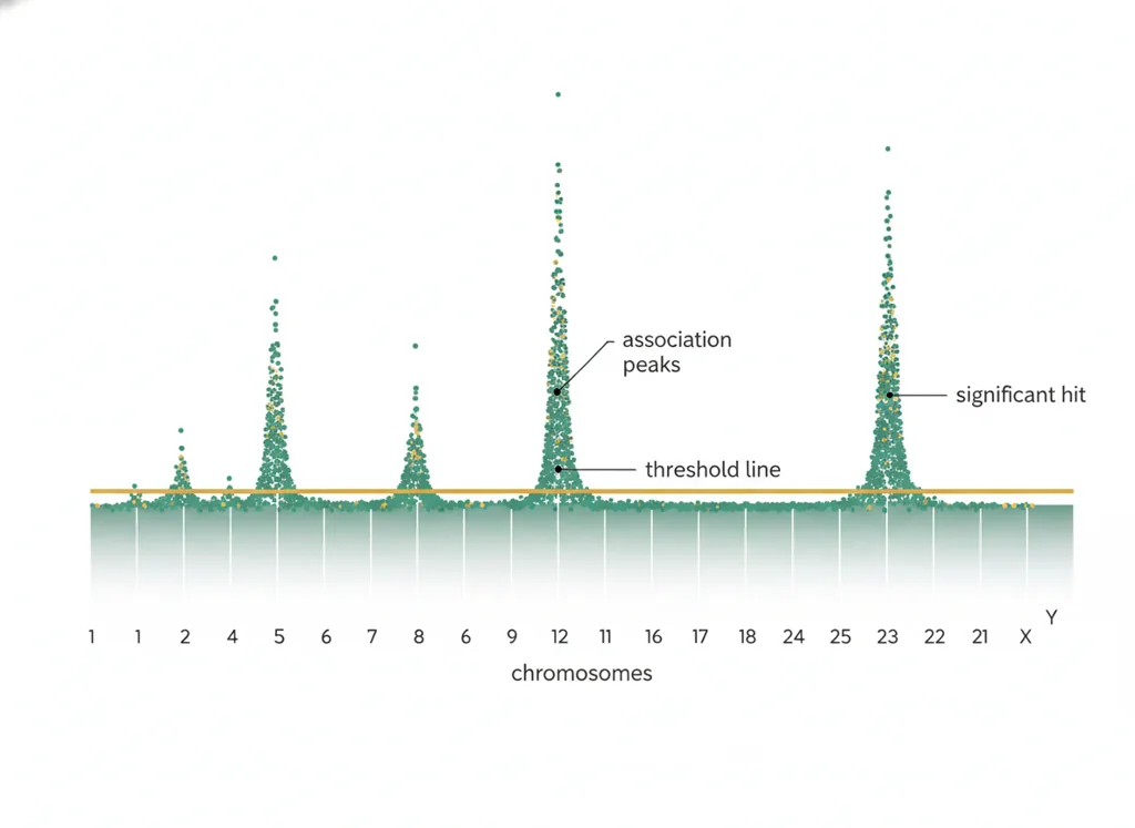 Labeled illustration: genome-wide significance