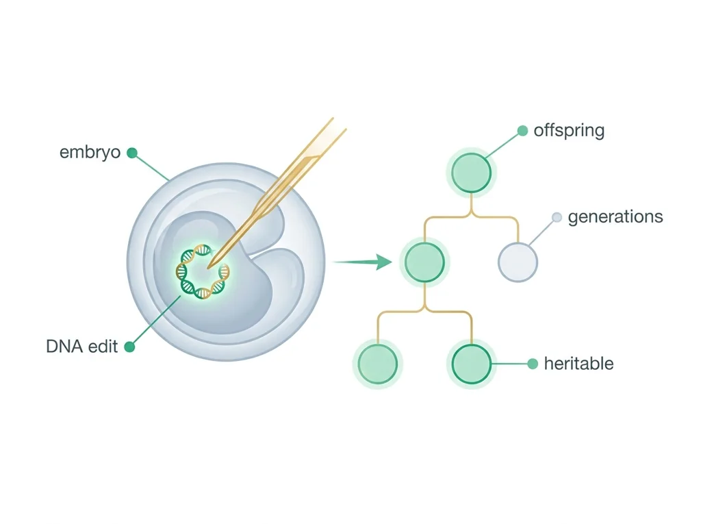 Labeled illustration: germline editing
