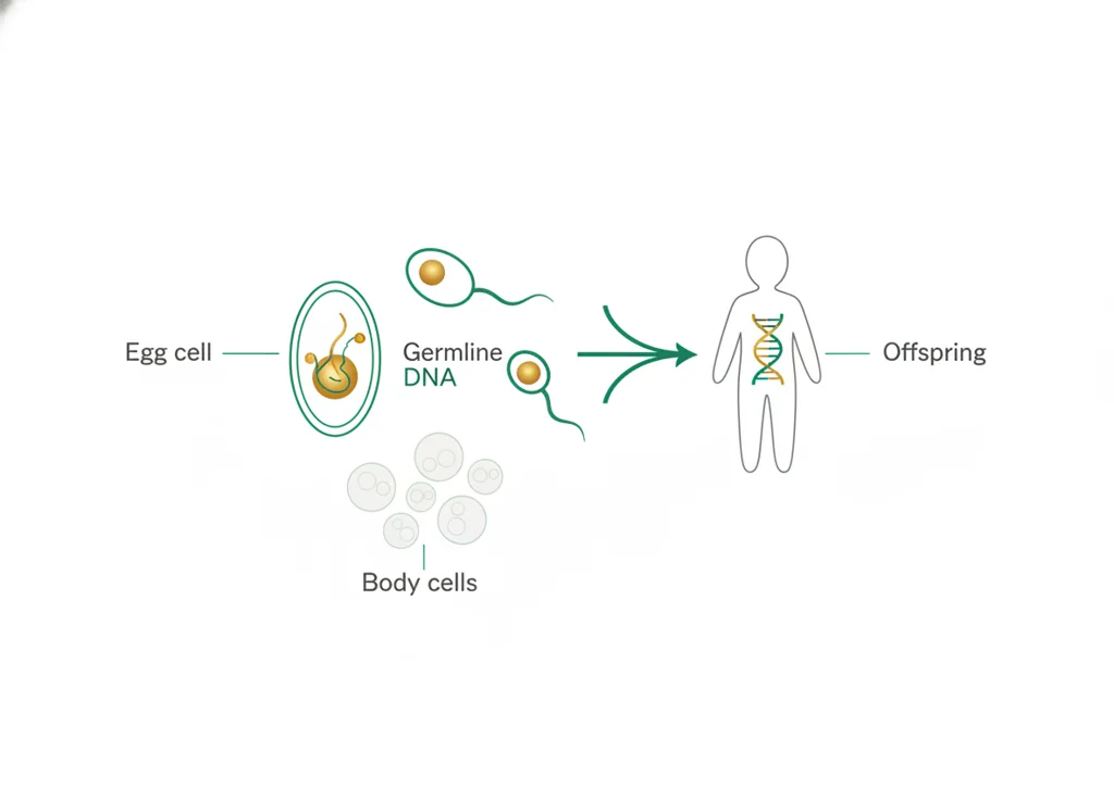 Labeled illustration: germline