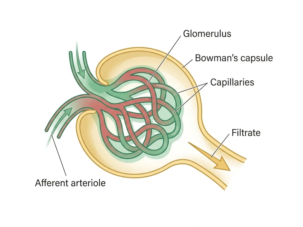 Labeled illustration: glomerulus