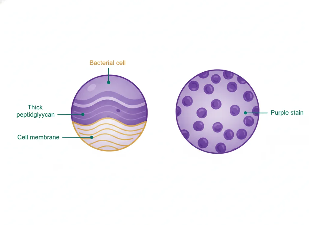 Labeled illustration: Gram-positive
