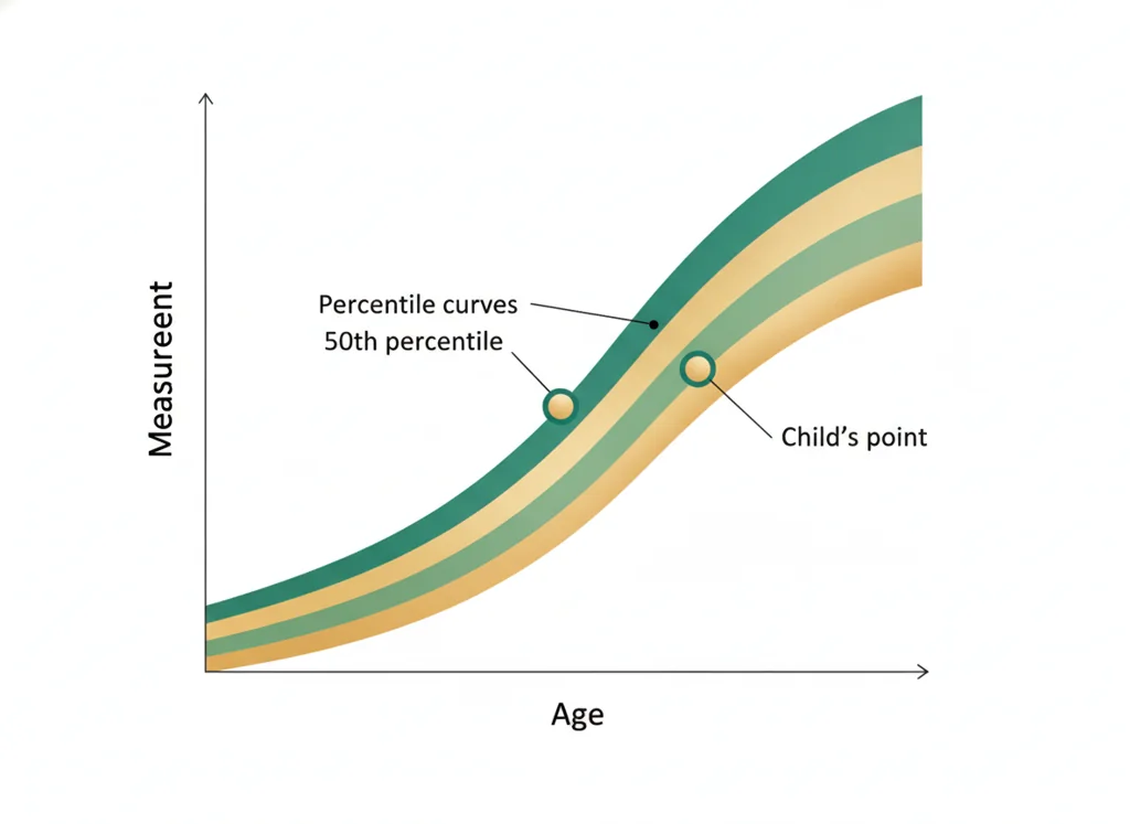 Labeled illustration: growth chart (percentile)
