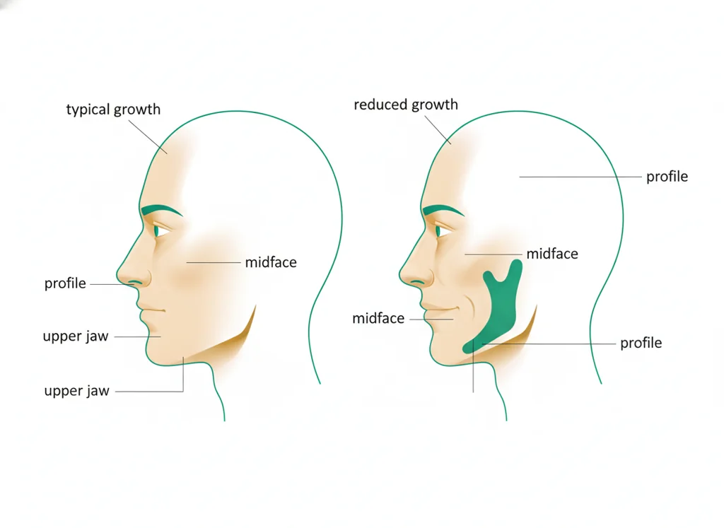 Labeled illustration: growth disturbance