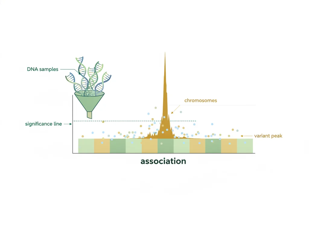 Labeled illustration: GWAS