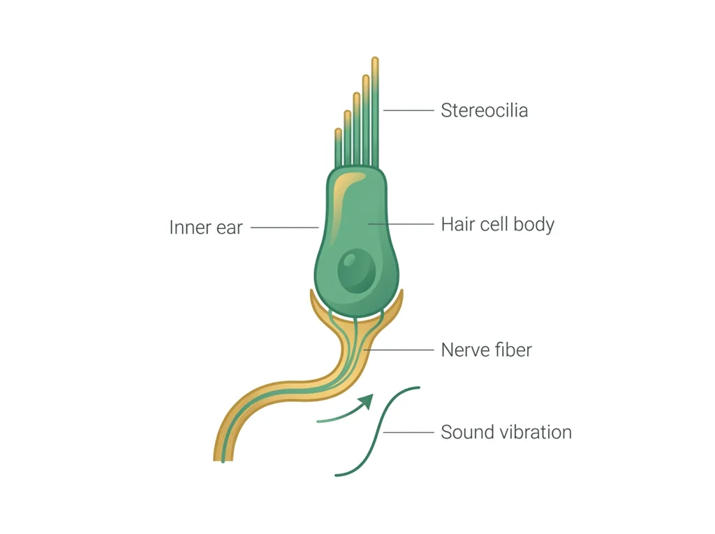 Labeled illustration: hair cell