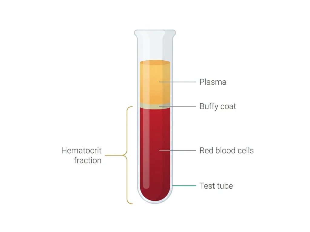 Labeled illustration: hematocrit
