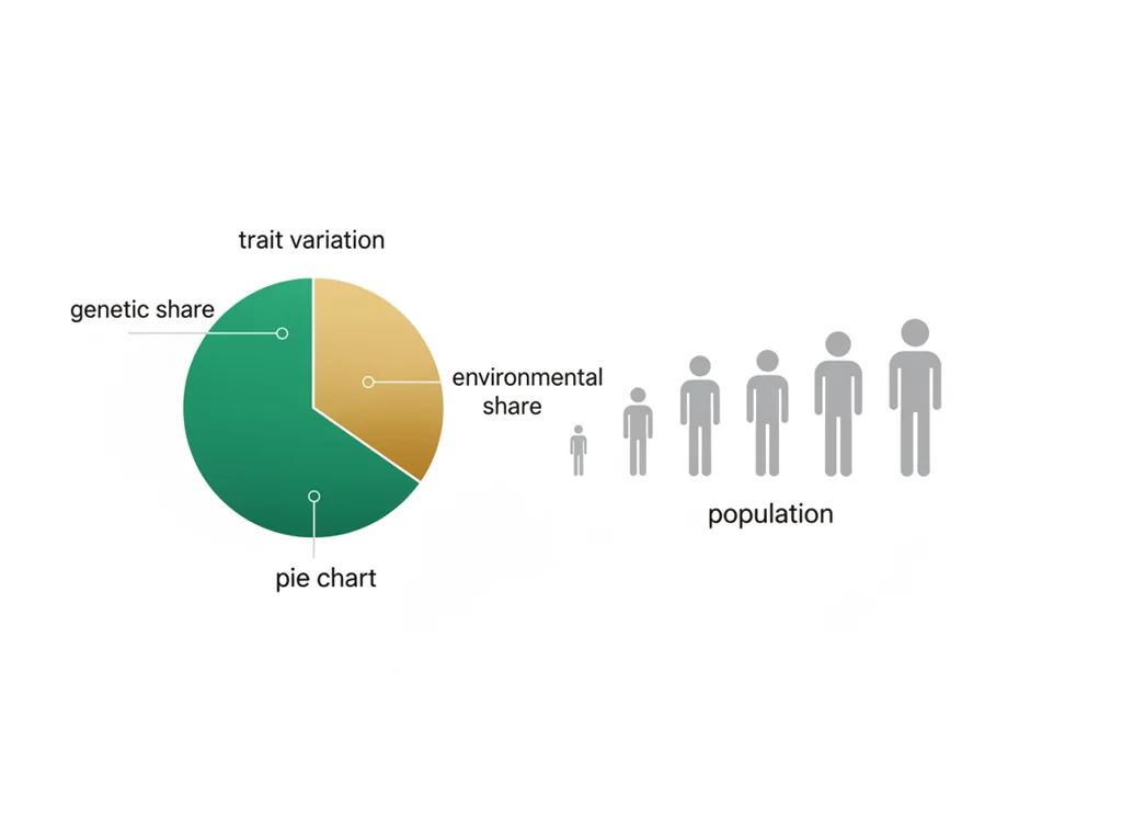 Labeled illustration: heritability