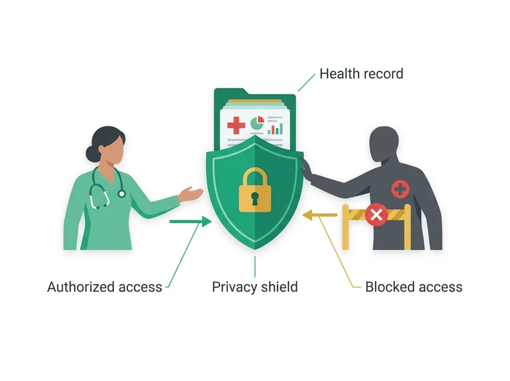 Labeled illustration: HIPAA