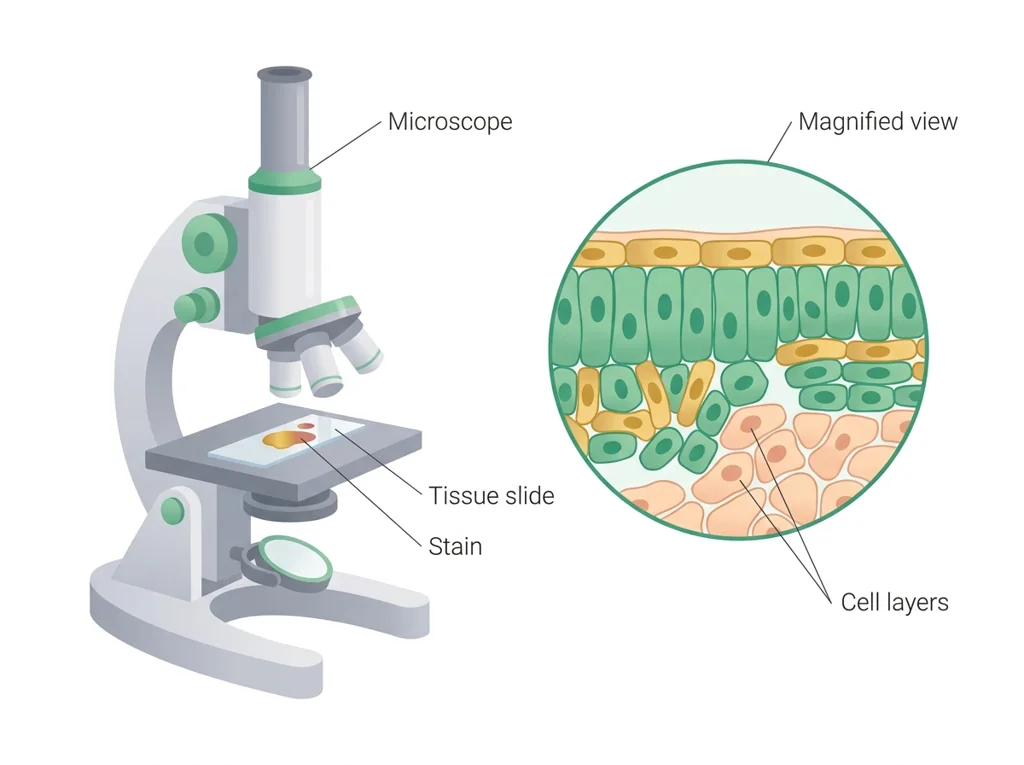 Labeled illustration: histology