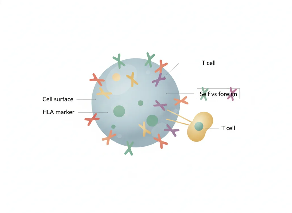 Labeled illustration: HLA