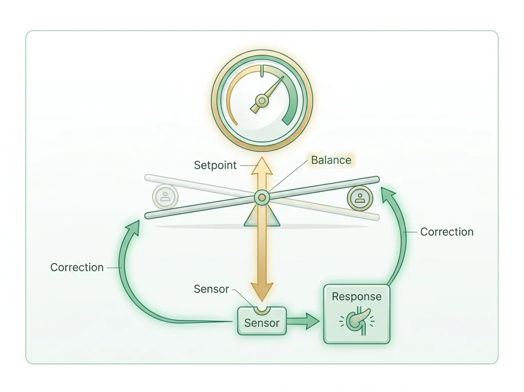 Labeled illustration: homeostasis