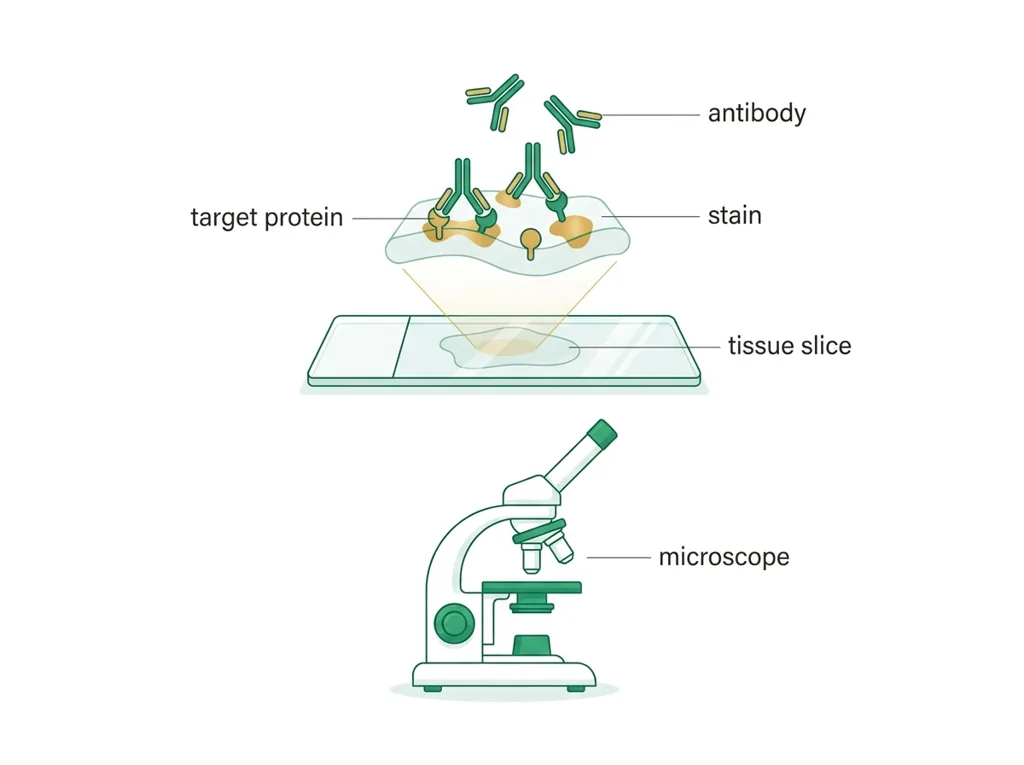 Labeled illustration: immunohistochemistry