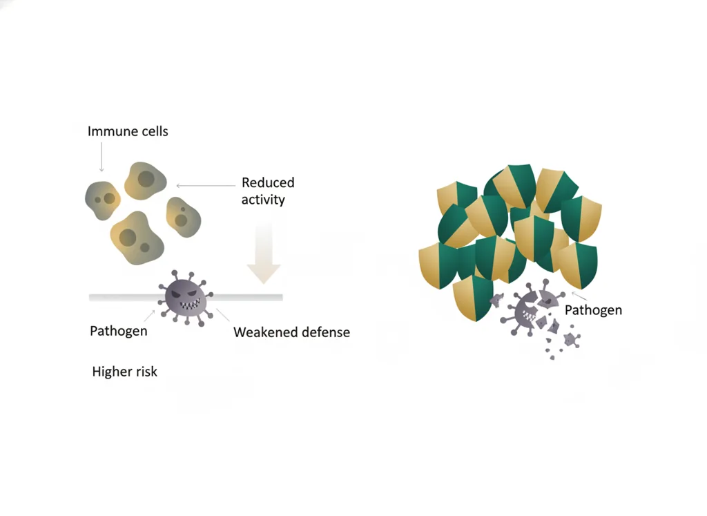 Labeled illustration: immunosuppression