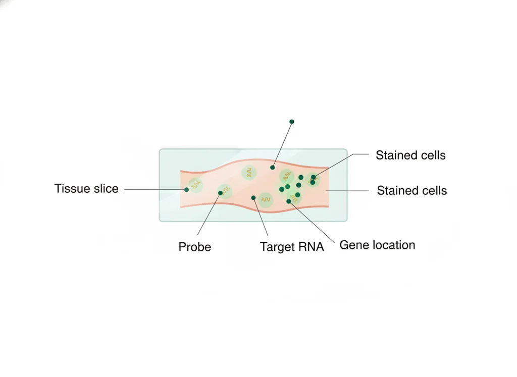 Labeled illustration: in situ hybridization