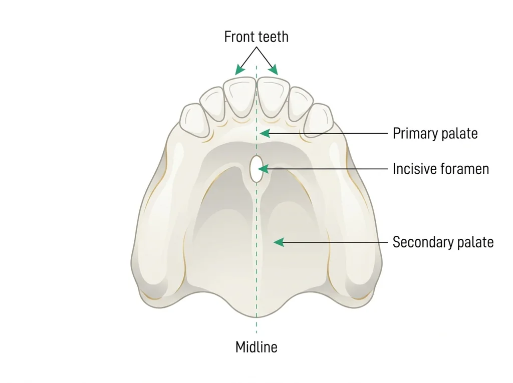 Labeled illustration: incisive foramen