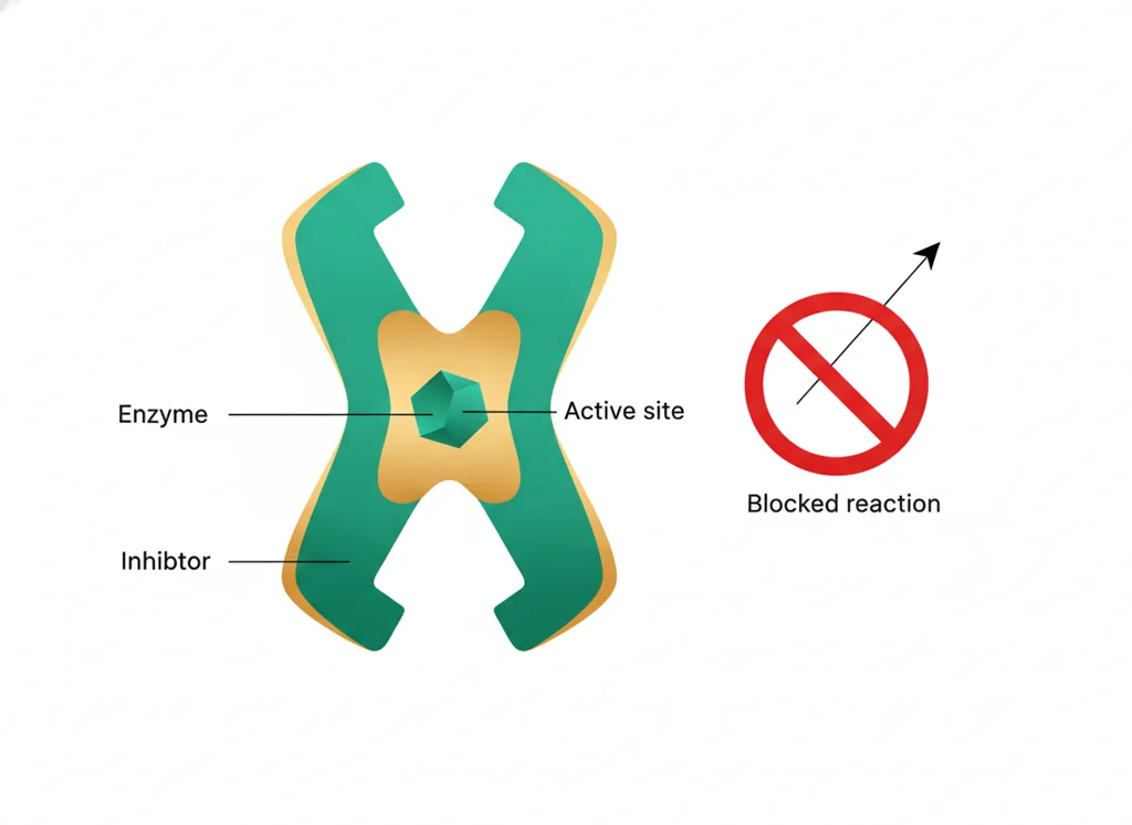 Labeled illustration: inhibition