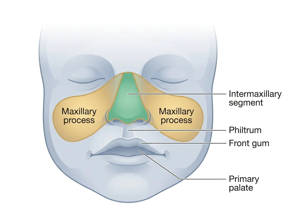 Labeled illustration: intermaxillary segment