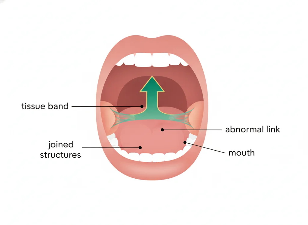 Labeled illustration: intraoral adhesion